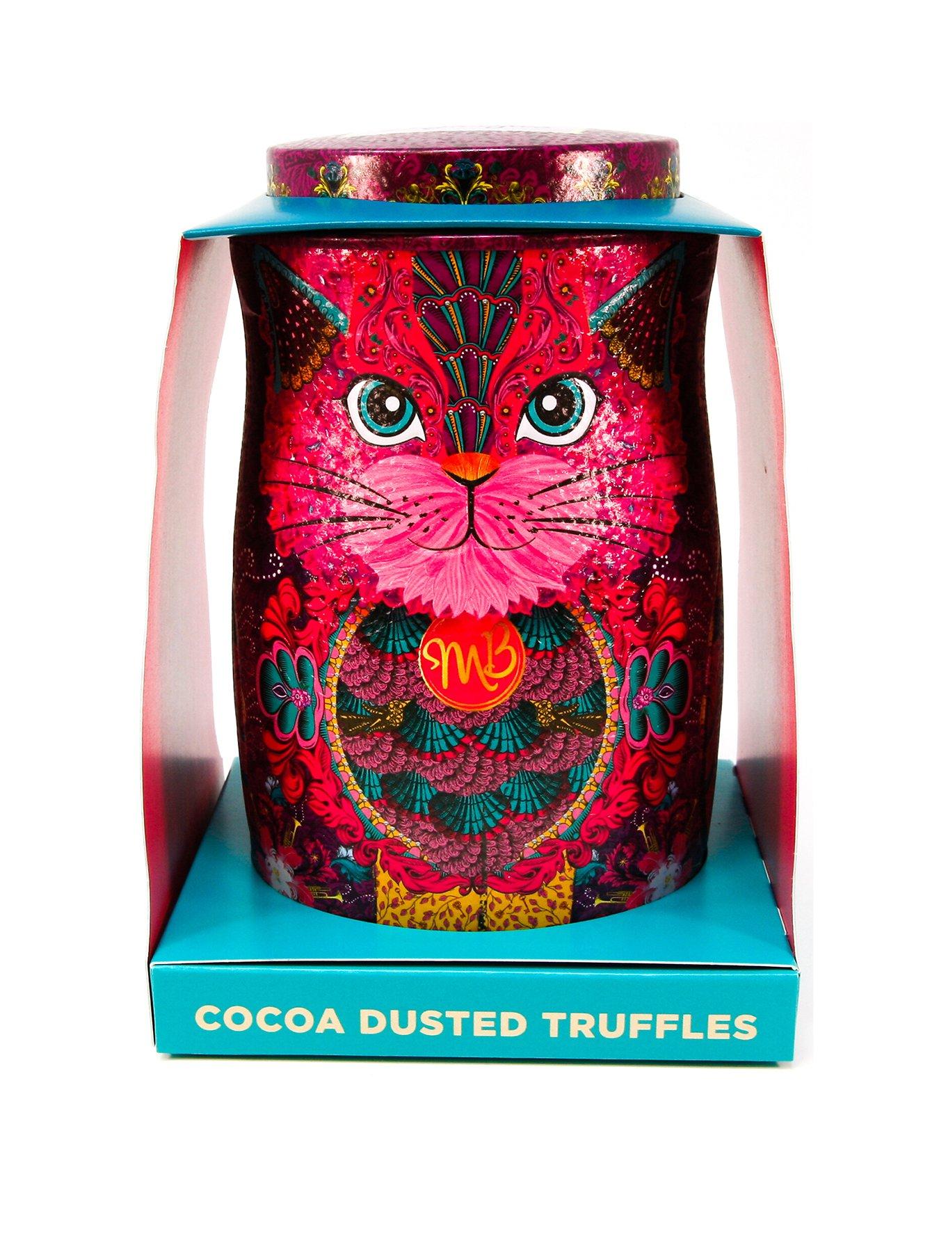 Product photograph of Monty Bojangles Choccy Scoffy Persian Pink Cat Tin Cocoa Dusted Chocolate Truffles - 135g from very.co.uk