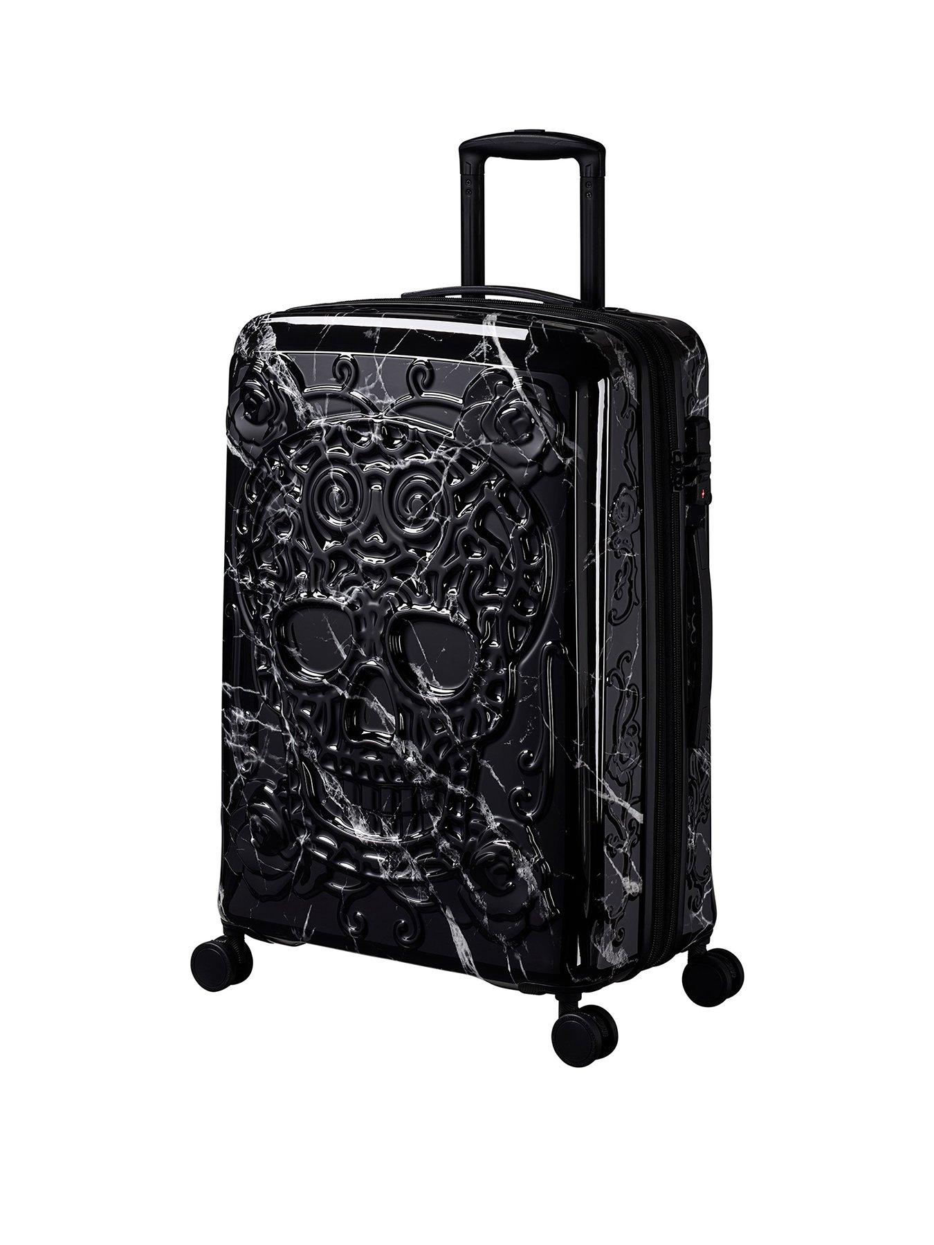 Black skull luggage on sale