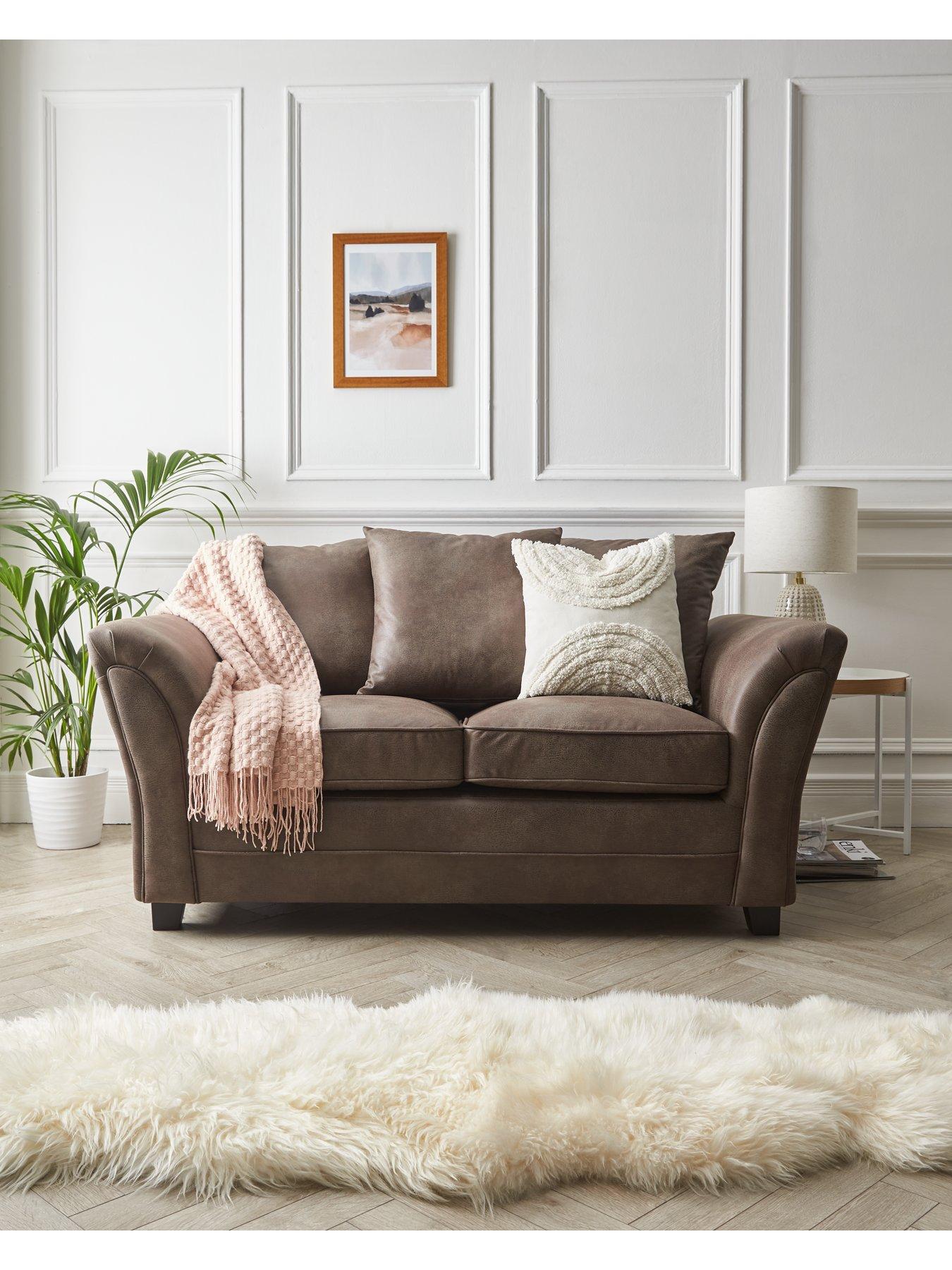 Very Home Dury Leather Look 2 Seater Sofa FSC® Certified very.co.uk