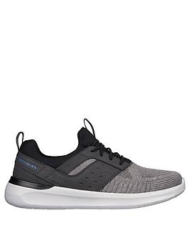 skechers lattimore bungee lace slip on trainers - grey