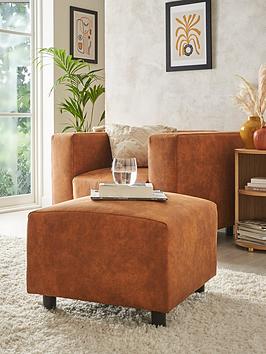 Product photograph of Very Home Clarkson Faux Suede Footstool - Fsc Reg Certified from very.co.uk