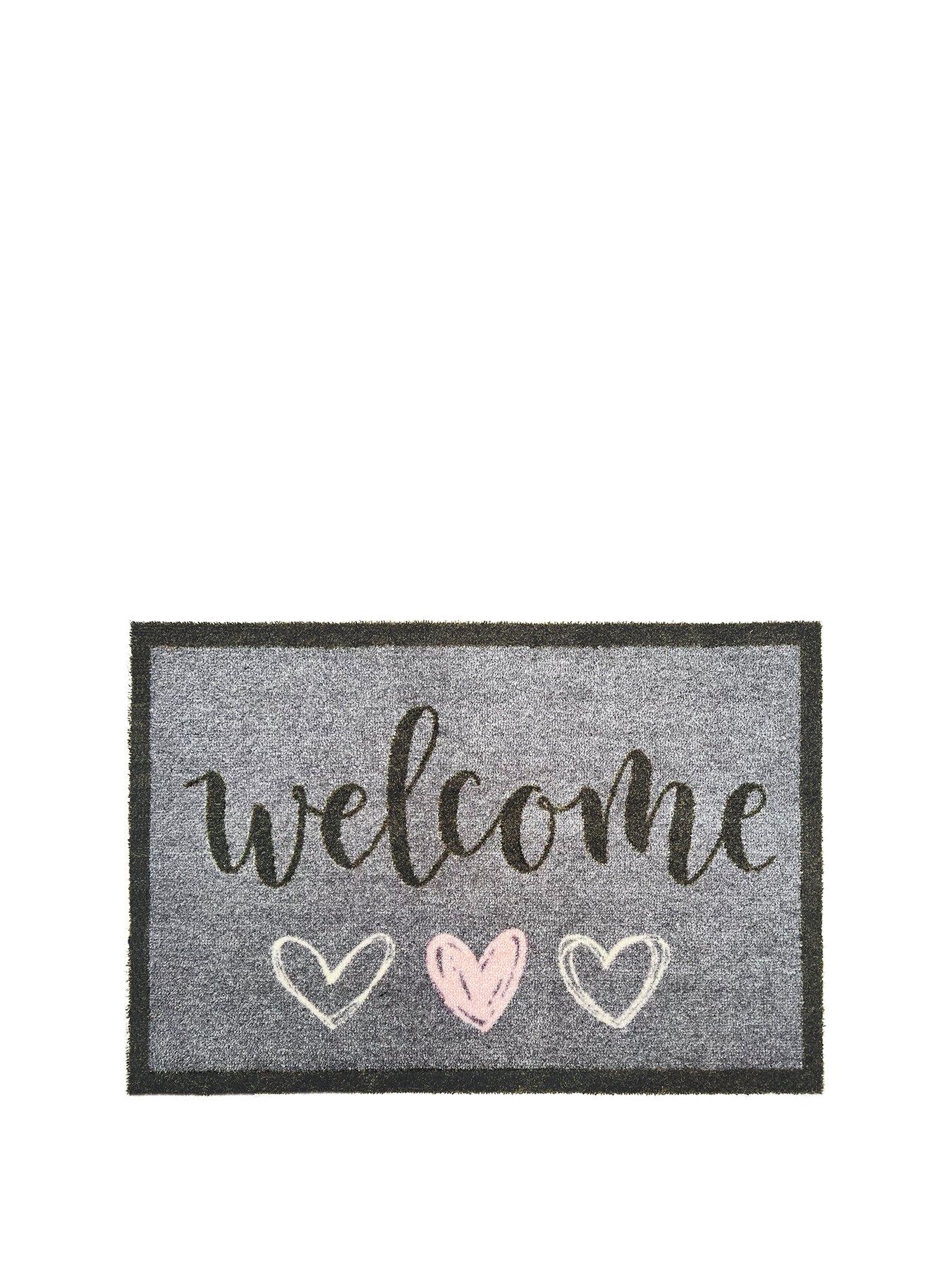 Heart Shaped Paws Welcome Mat