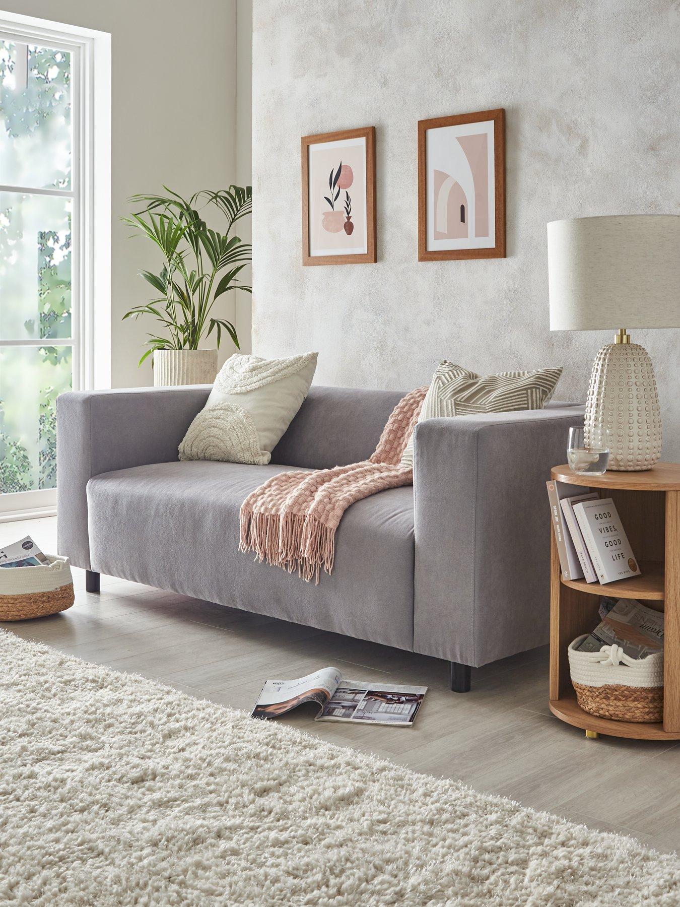 Product photograph of Very Home Clarkson Fabric 2 Seater Sofa - Grey from very.co.uk
