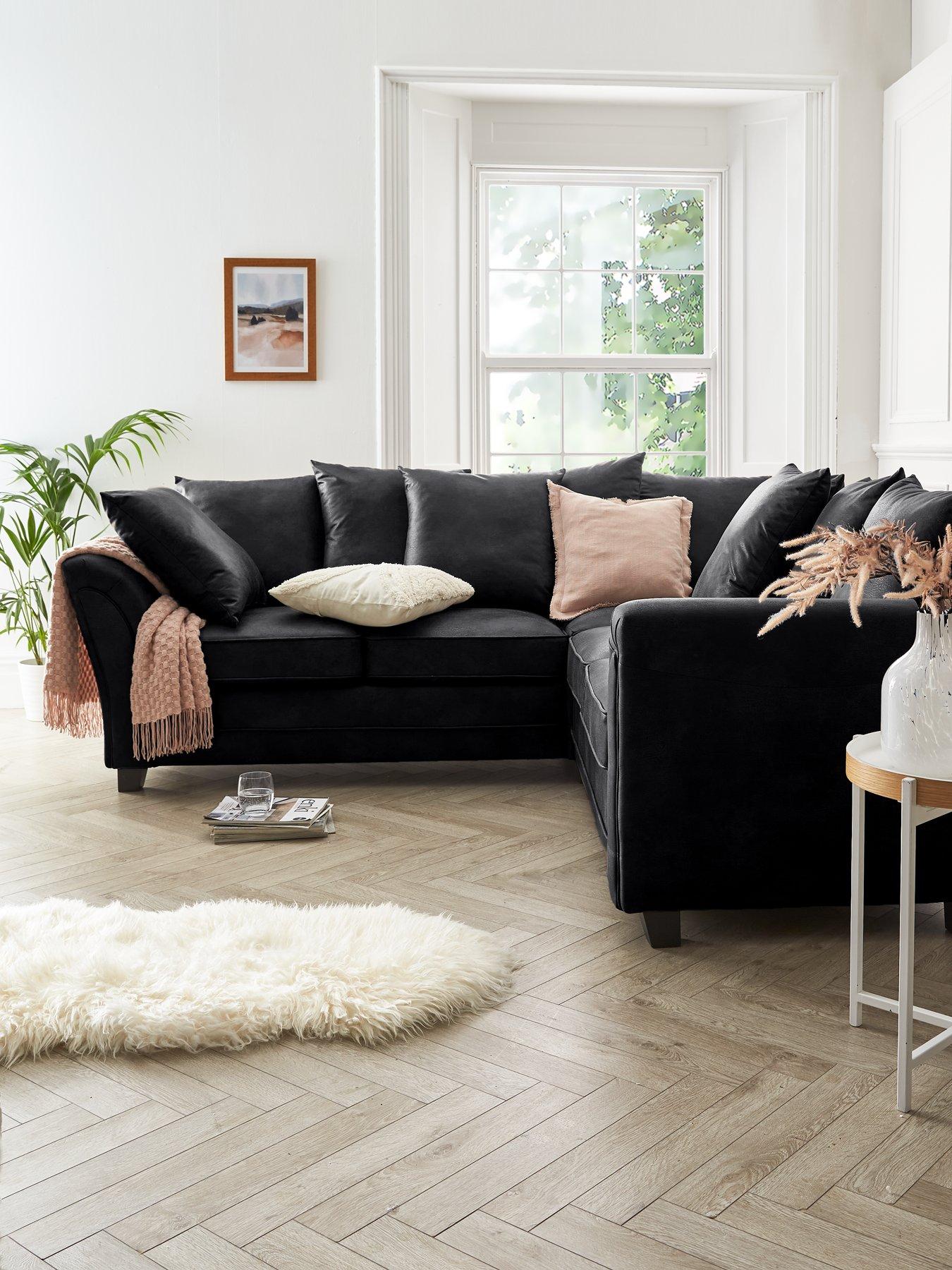 undefined Dury Leather Look Corner Group Sofa - FSC® Certified