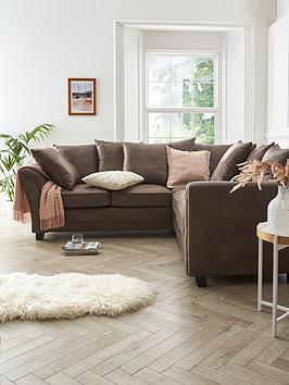 Product photograph of Very Home Dury Leather Look Corner Group Sofa from very.co.uk
