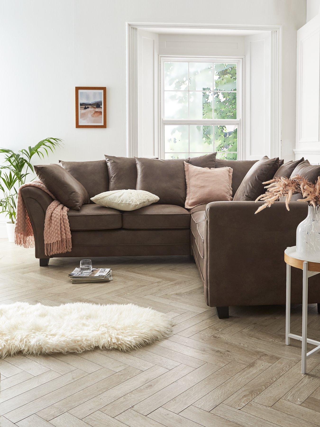 undefined Dury Leather Look Corner Group Sofa - FSC® Certified