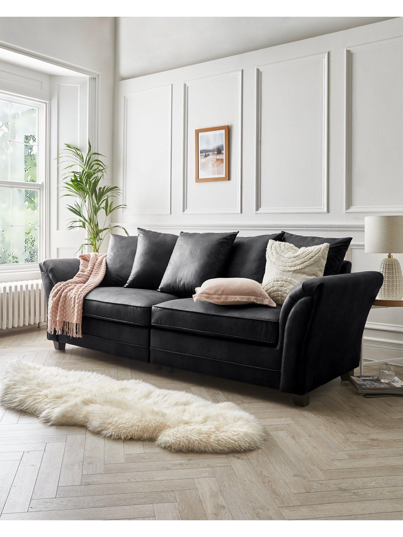 undefined Dury Leather Look 4 Seater Sofa - FSC® Certified