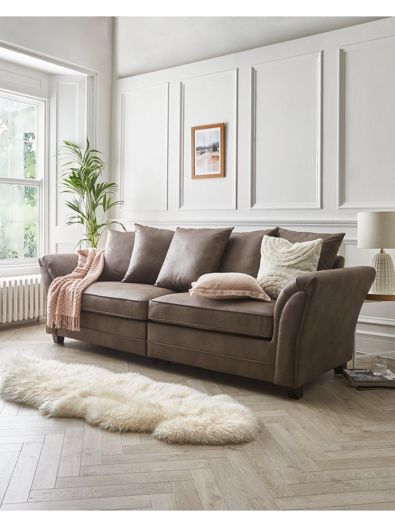 undefined Dury Leather Look 4 Seater Sofa - FSC® Certified