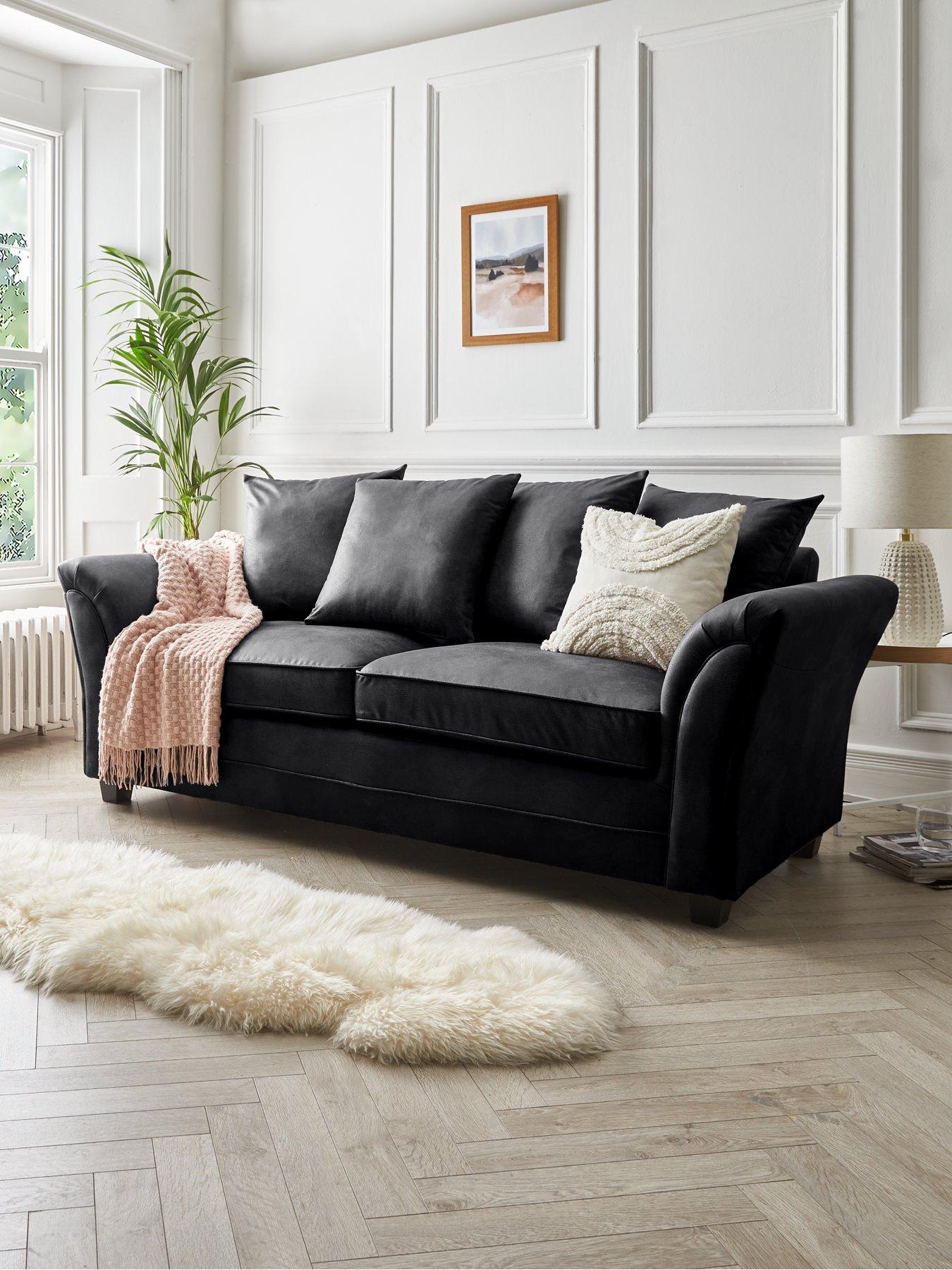 undefined Dury Leather Look 3 Seater Sofa - FSC® Certified