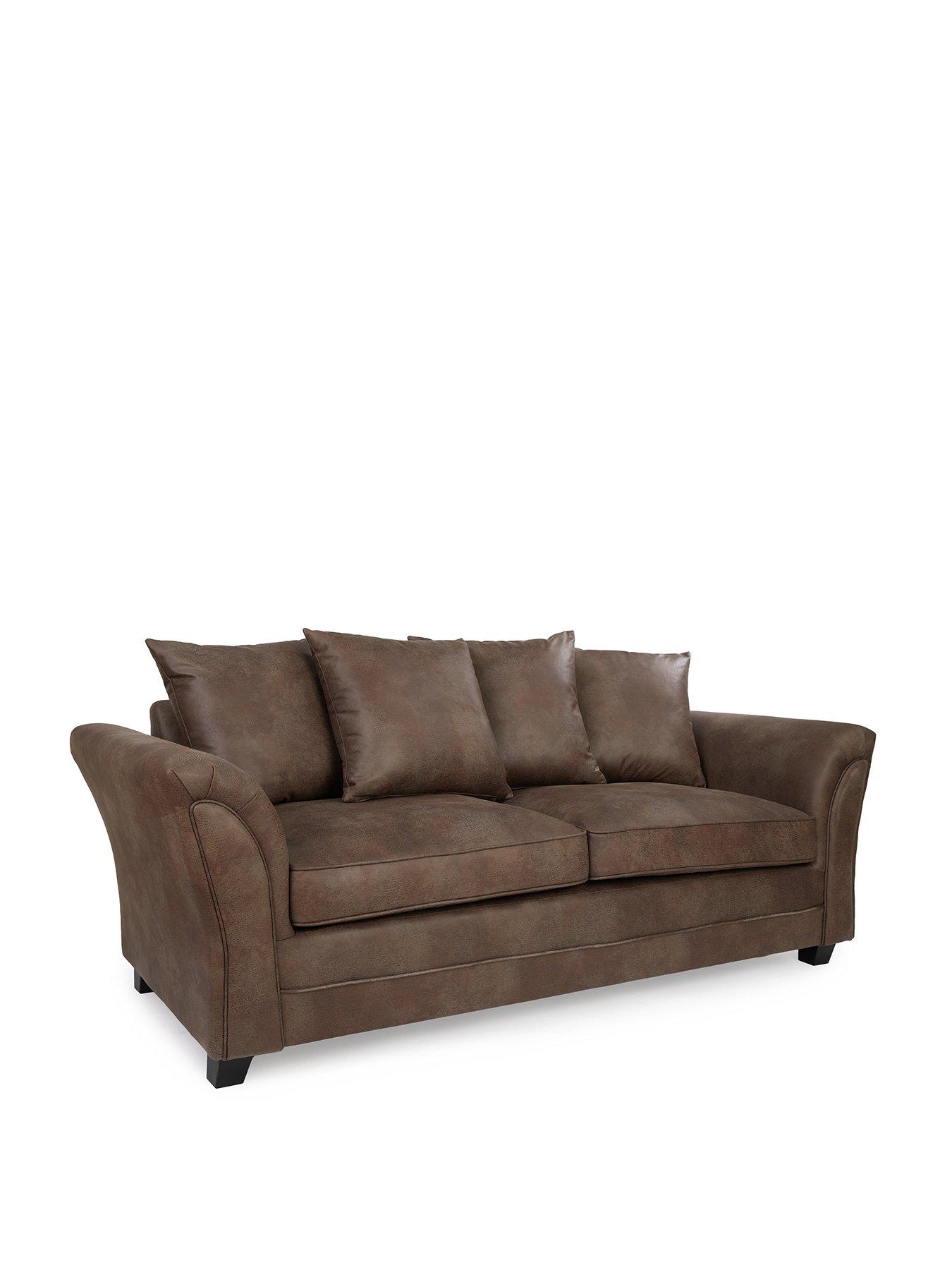 Dury fabric 3 seater scatter back sofa discount