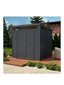 Product photograph of Rowlinson 8 X 8 Pent Security Shed Painted - Anthracite from very.co.uk