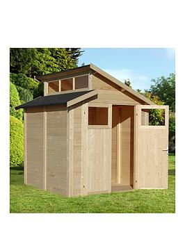 Product photograph of Rowlinson 7x7 Skylight Shed - Unpainted Natural from very.co.uk