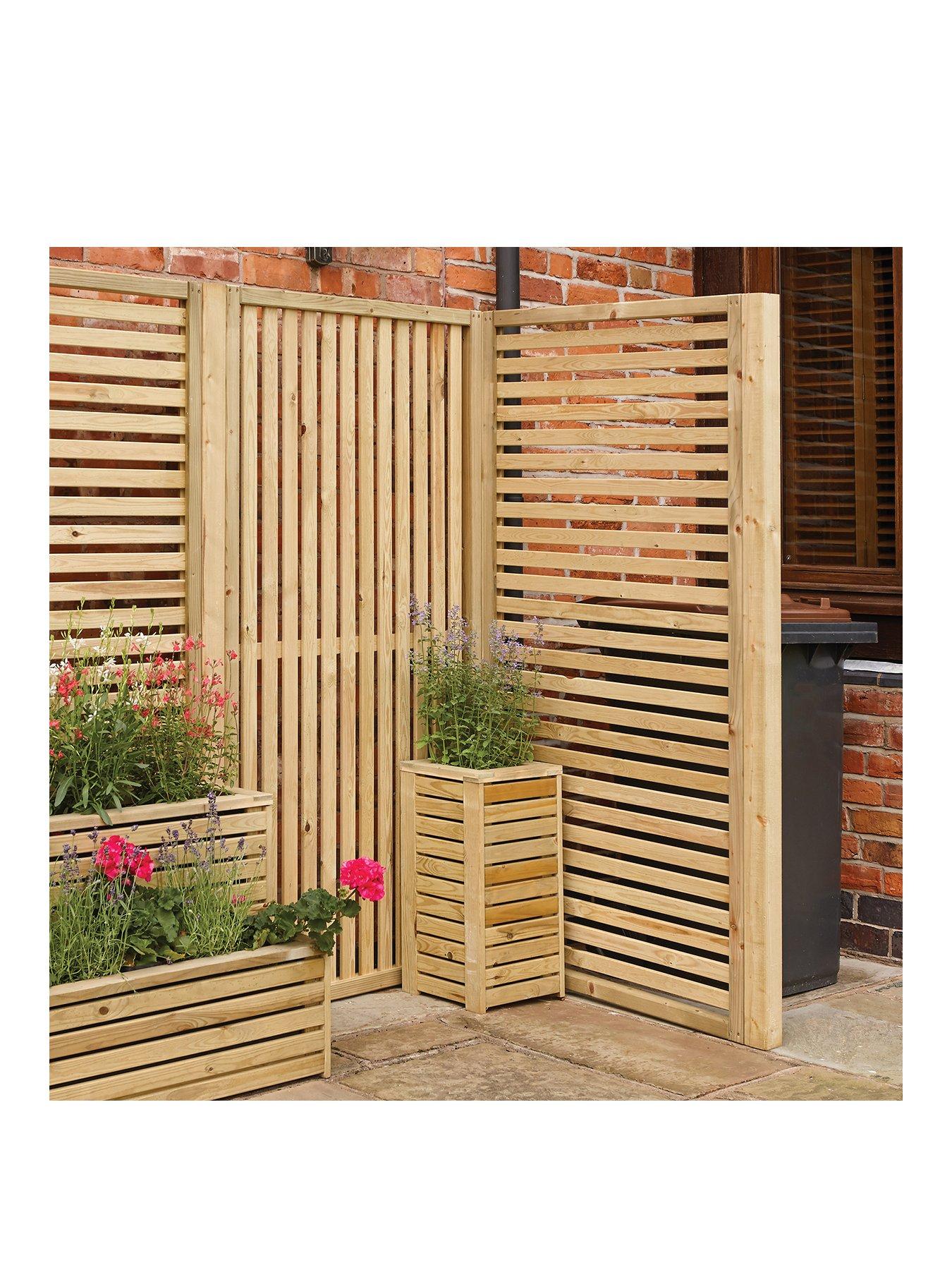 Product photograph of Rowlinson Horizontal Slat Panel Pack Of 4 from very.co.uk