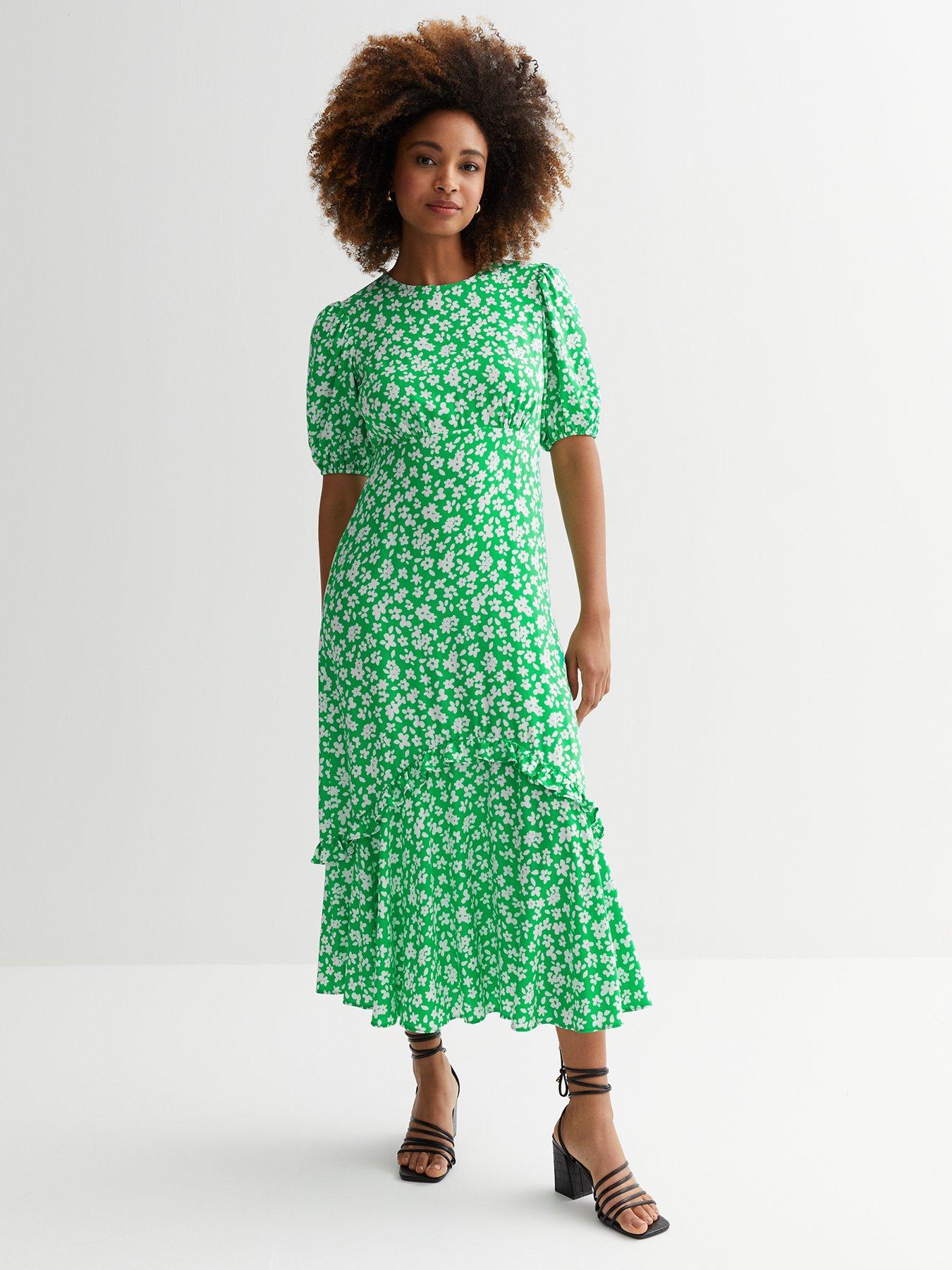 Green ditsy 2024 floral dress