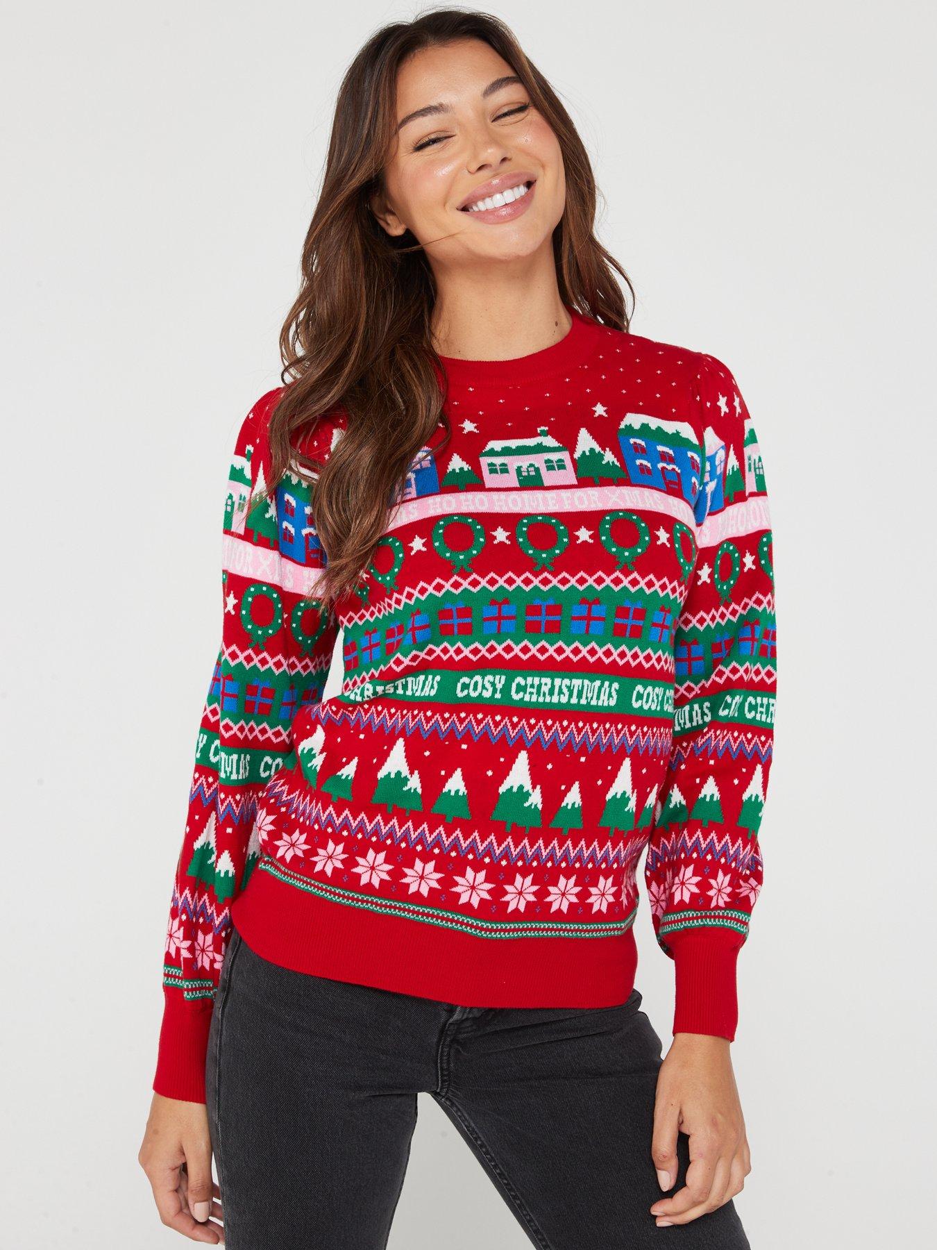 Fair isle christmas hot sale jumper womens