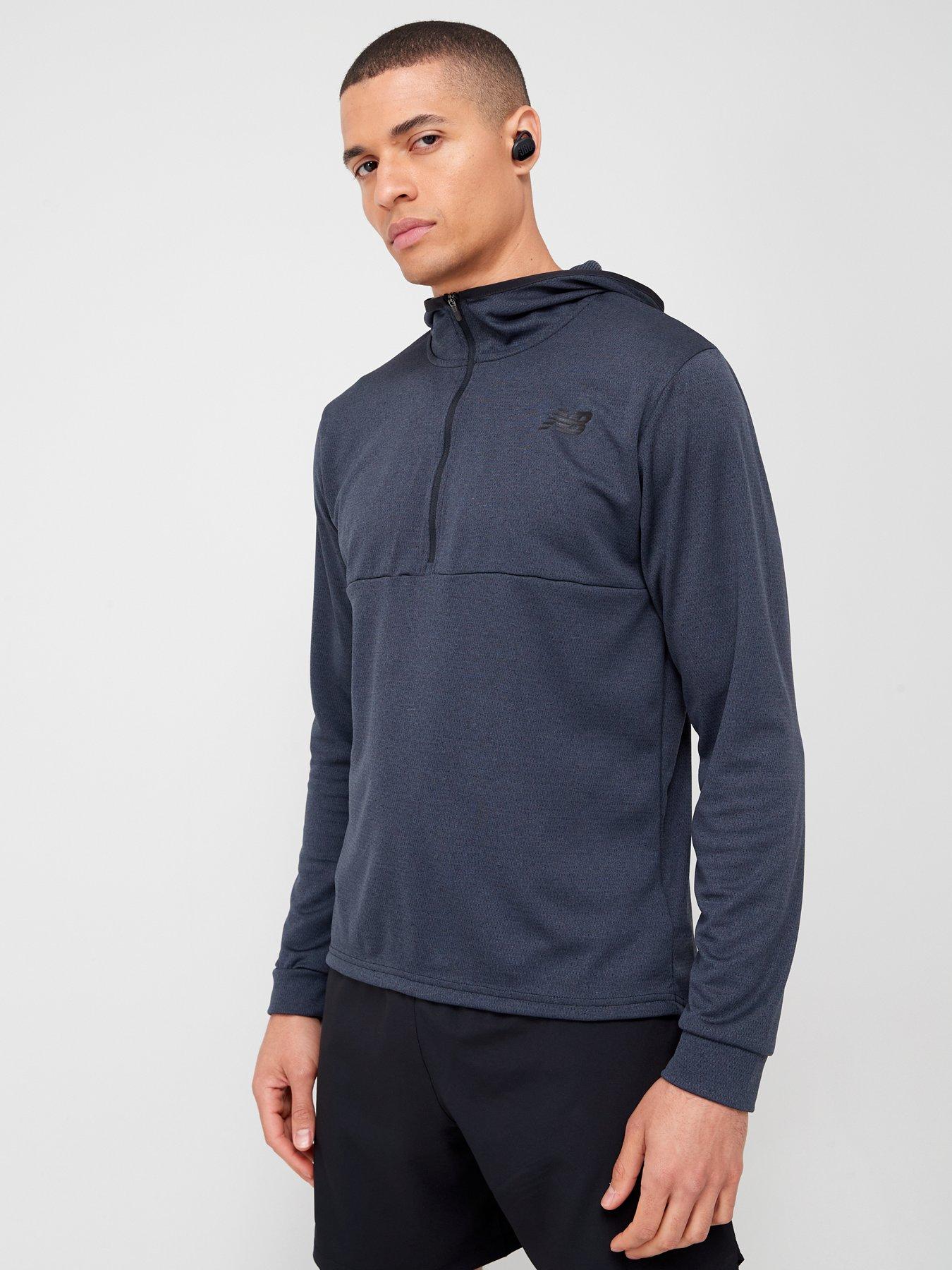 New Balance Mens Training Tenacity Hooded 1/4 Zip - Black | Very.co.uk