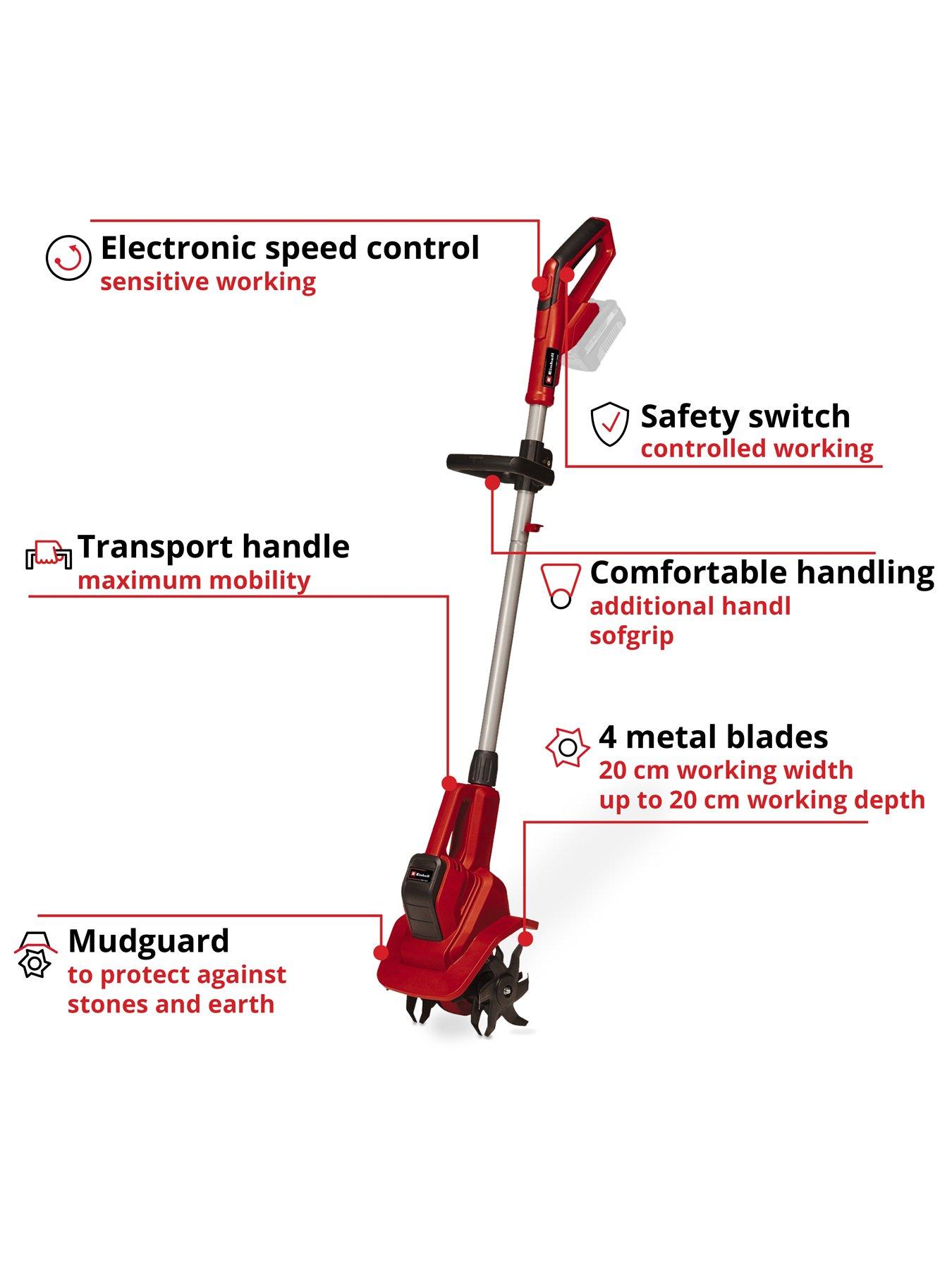 Image 3 of 7 of Einhell PXC 20cm Cordless Tiller - GE-CR 18/20 Li E - Solo (18V without battery)