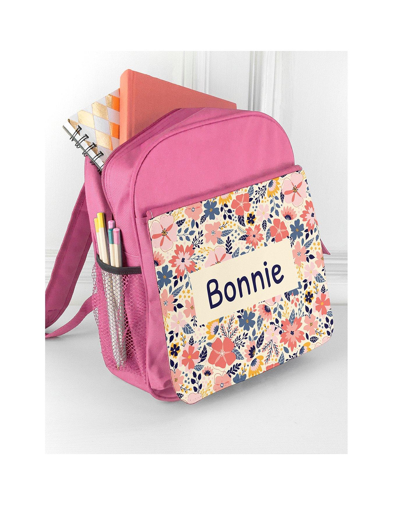 Treat Republic Personalised Kids Pink Floral Backpack very