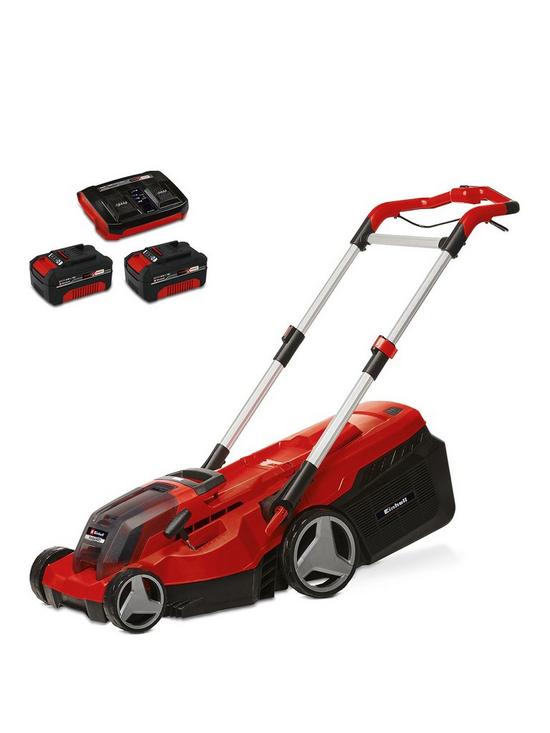 front image of einhell-pxc-38cm-cordless-mower-rasarro-3638-36v-includes-batteries