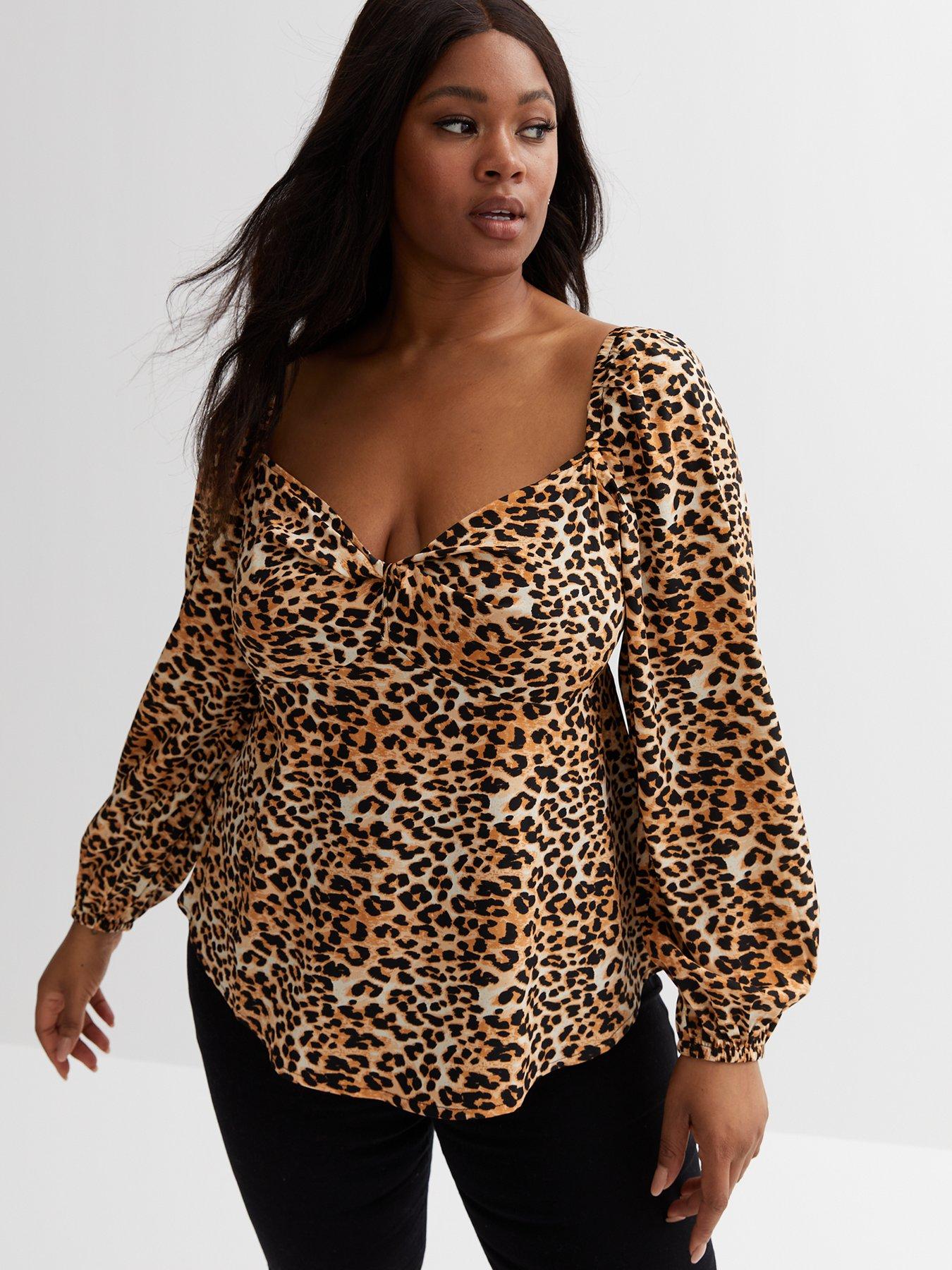 peplum leopard print top