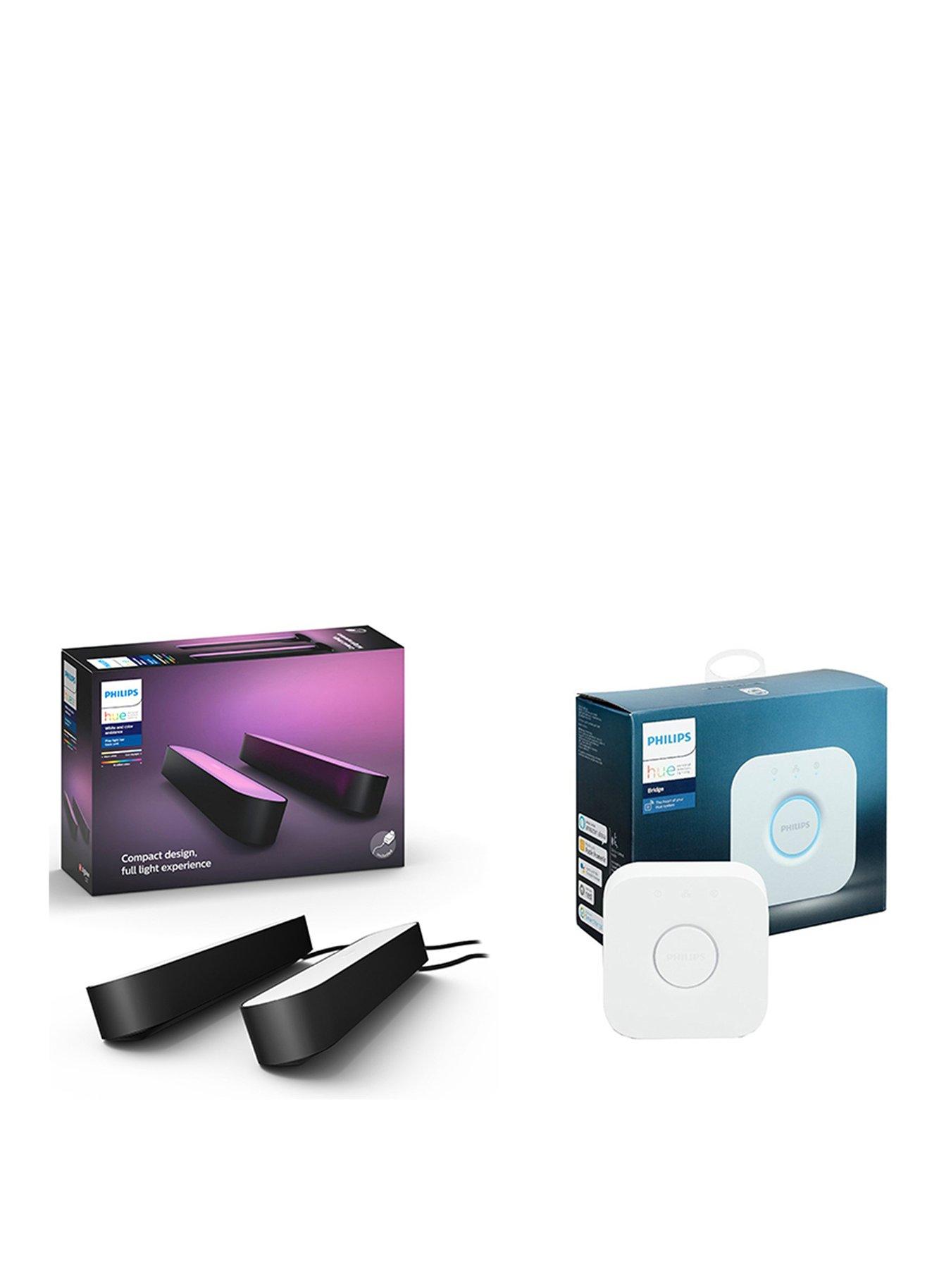 Philips Hue Hue Play Smart Light Bar White &Amp; Colour Ambiance Double Pack With Hue Bridge