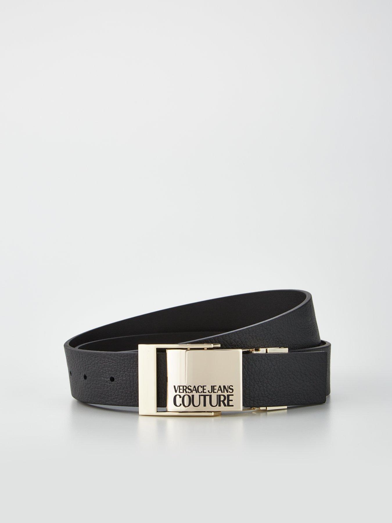 Versace Jeans Couture Men's Plaque Logo Belt - Black