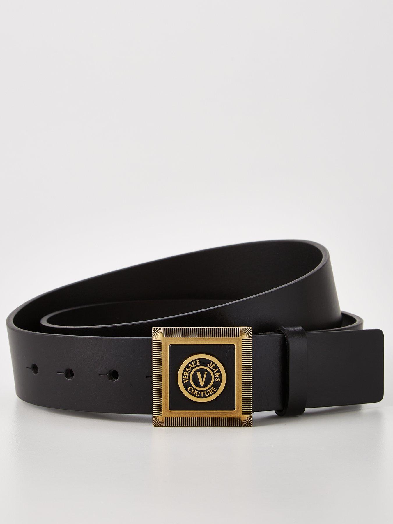 Marc Jacobs Gold Buckle Plaque Belt in Black for Men