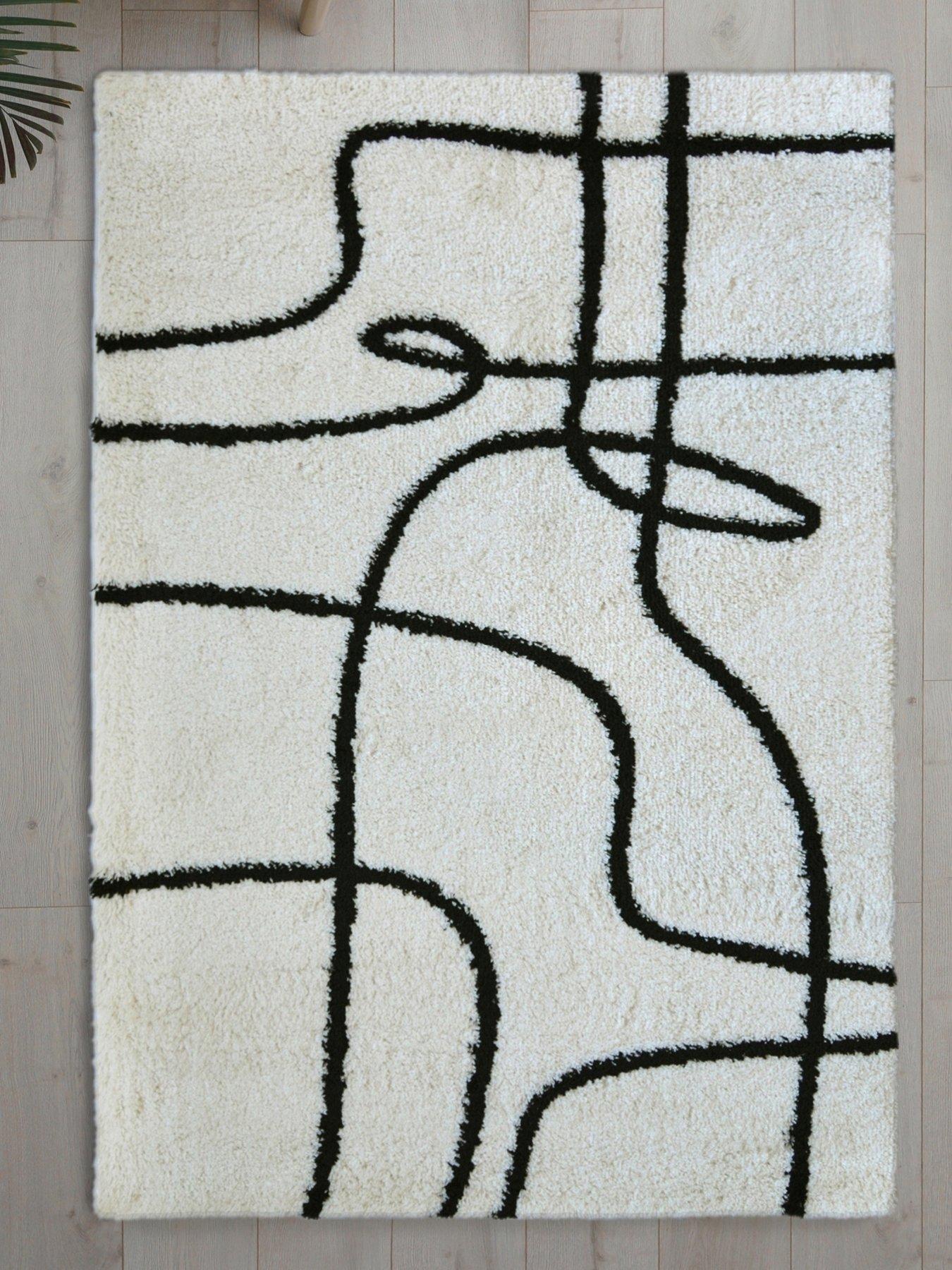 Product photograph of Very Home Snug Abstract Lines Rug from very.co.uk