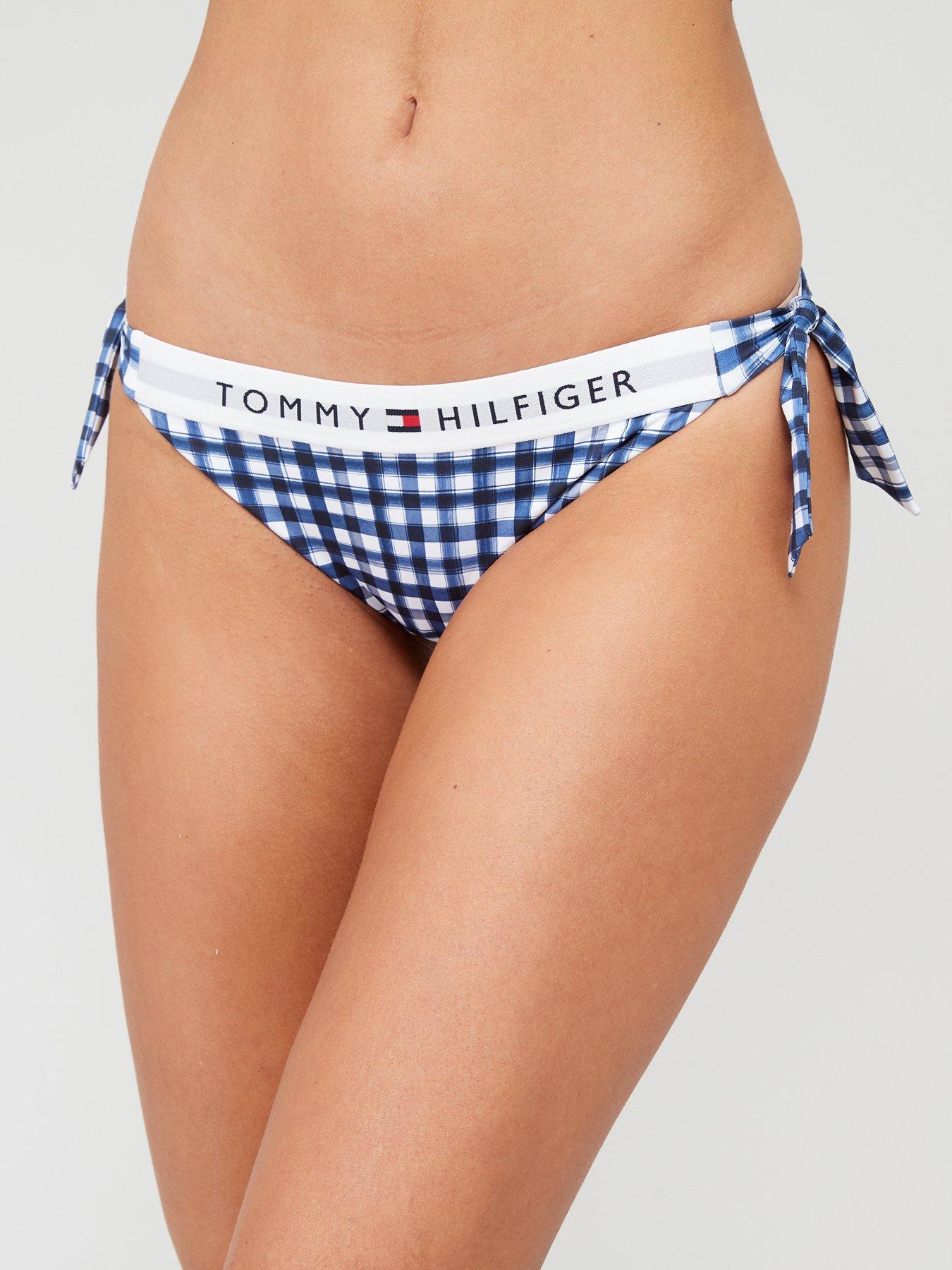 Tommy Hilfiger Gingham Tie Side Bikini Brief - Navy