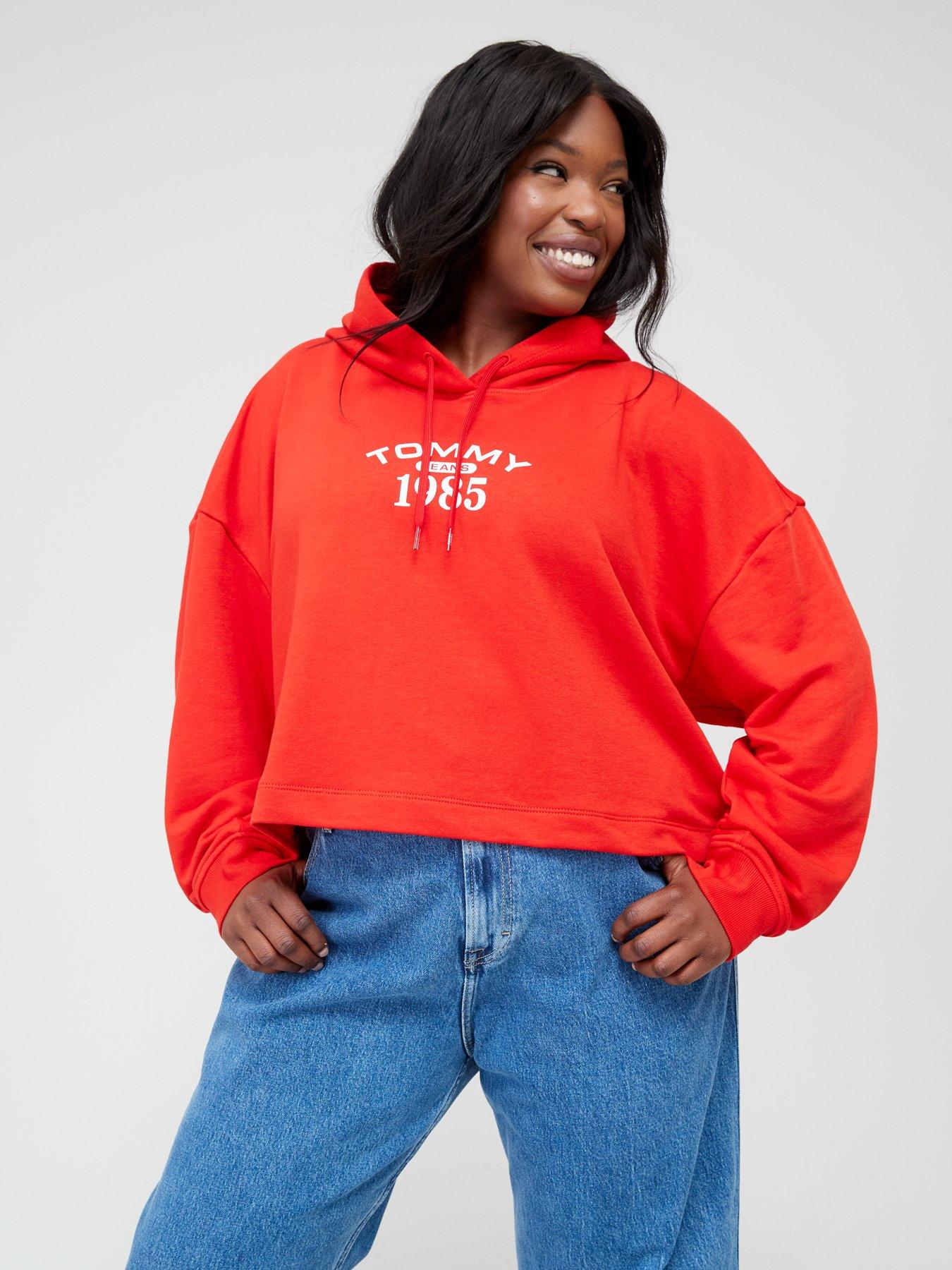 Red tommy best sale jeans hoodie