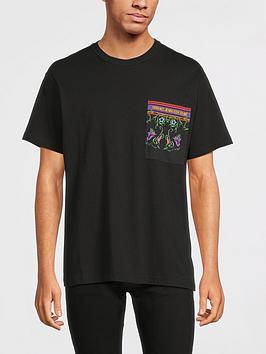 versace jeans couture garden panel pocket t-shirt - black
