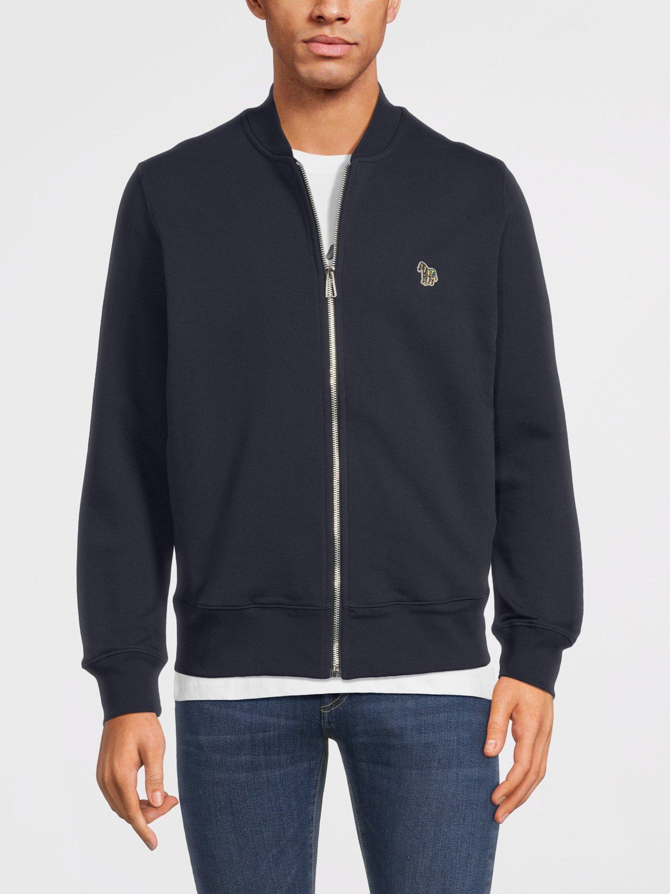 PS PAUL SMITH Zebra Logo Zip Through Bomber Jacket - Navy