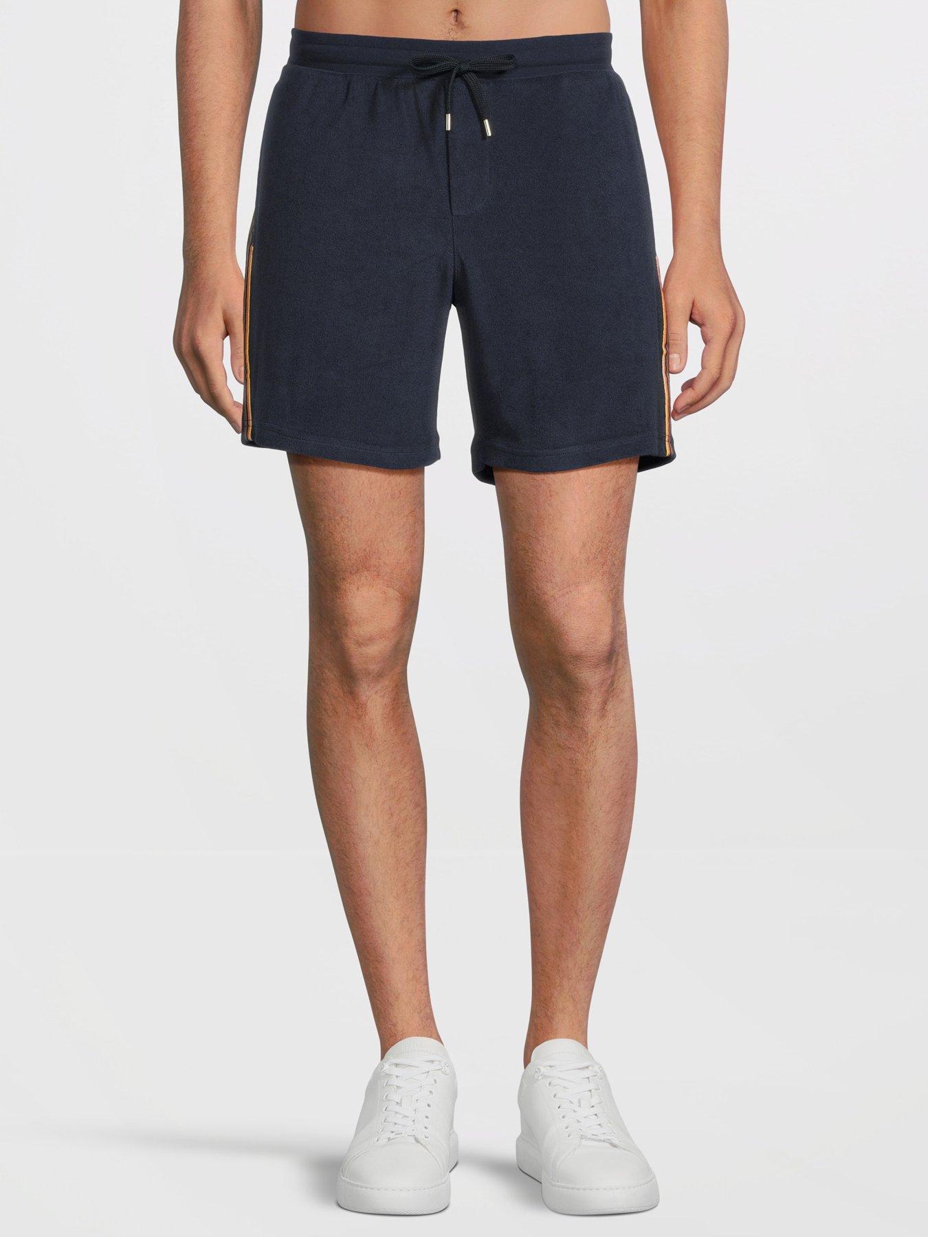 undefined Striped Towel Shorts - Blue
