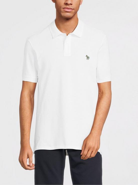 front image of ps-paul-smith-zebra-regular-fit-polo-shirt-white