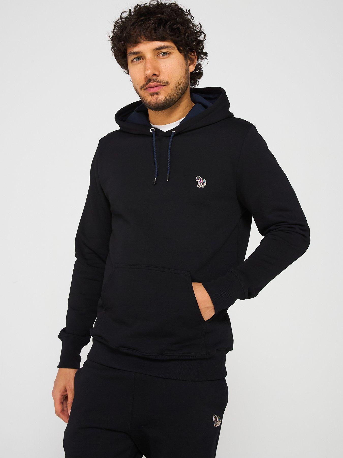 undefined Zebra Logo Regular Fit Hoodie - Black