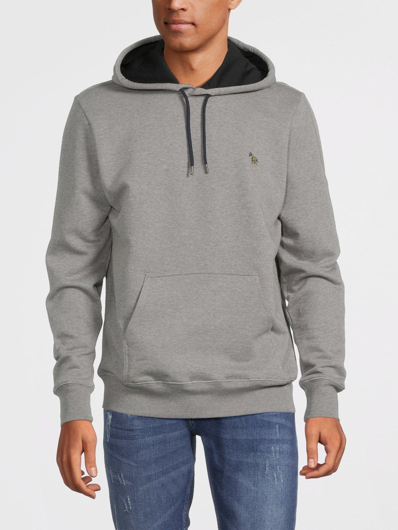 Ps Paul Smith Zebra Logo Regular Fit Hoodie - Grey