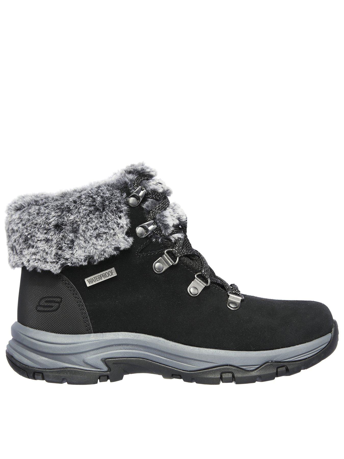 Skechers suede faux fur clearance boots