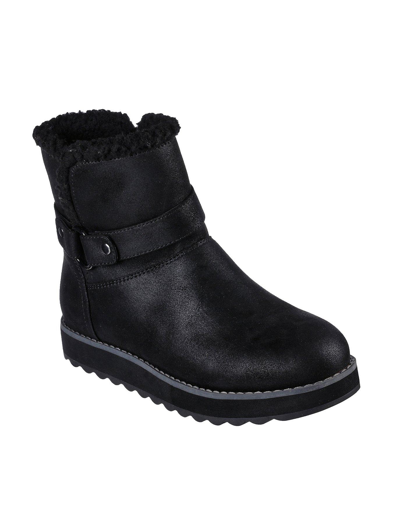 Skechers Keepsakes 2.0 Mid O-ring Wrap Boot - Black Microleather | very ...