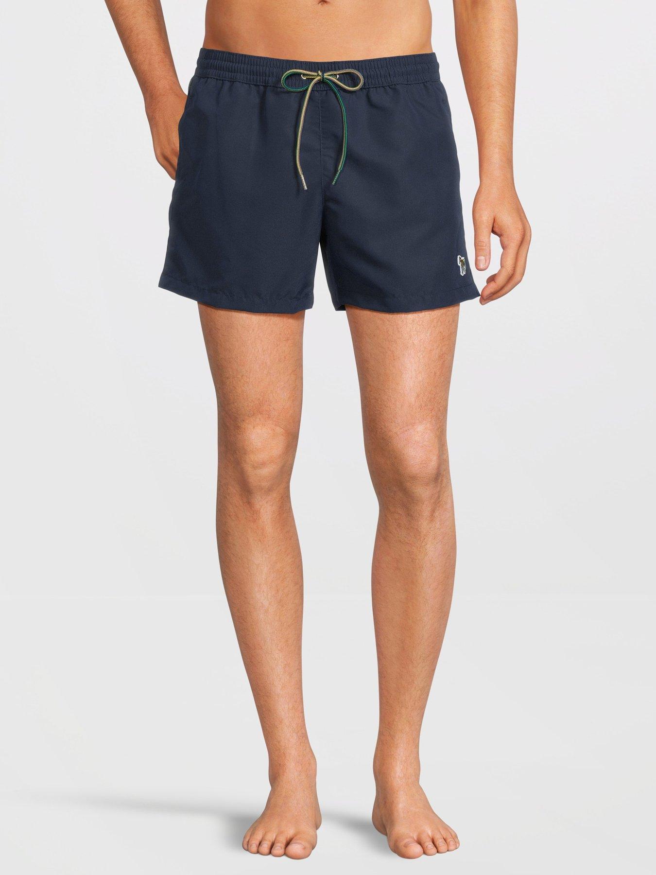 undefined Zebra Logo Swim Shorts - Navy