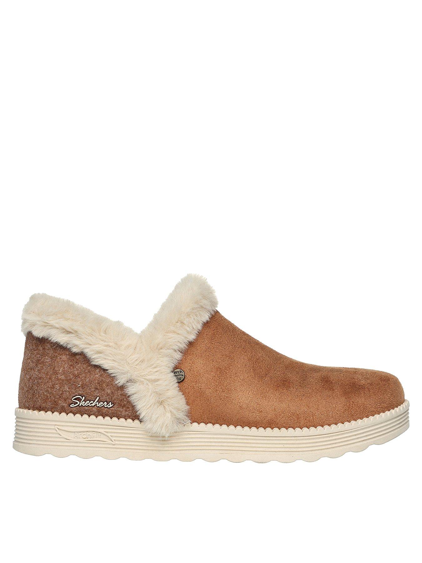 Faux fur discount slip ons