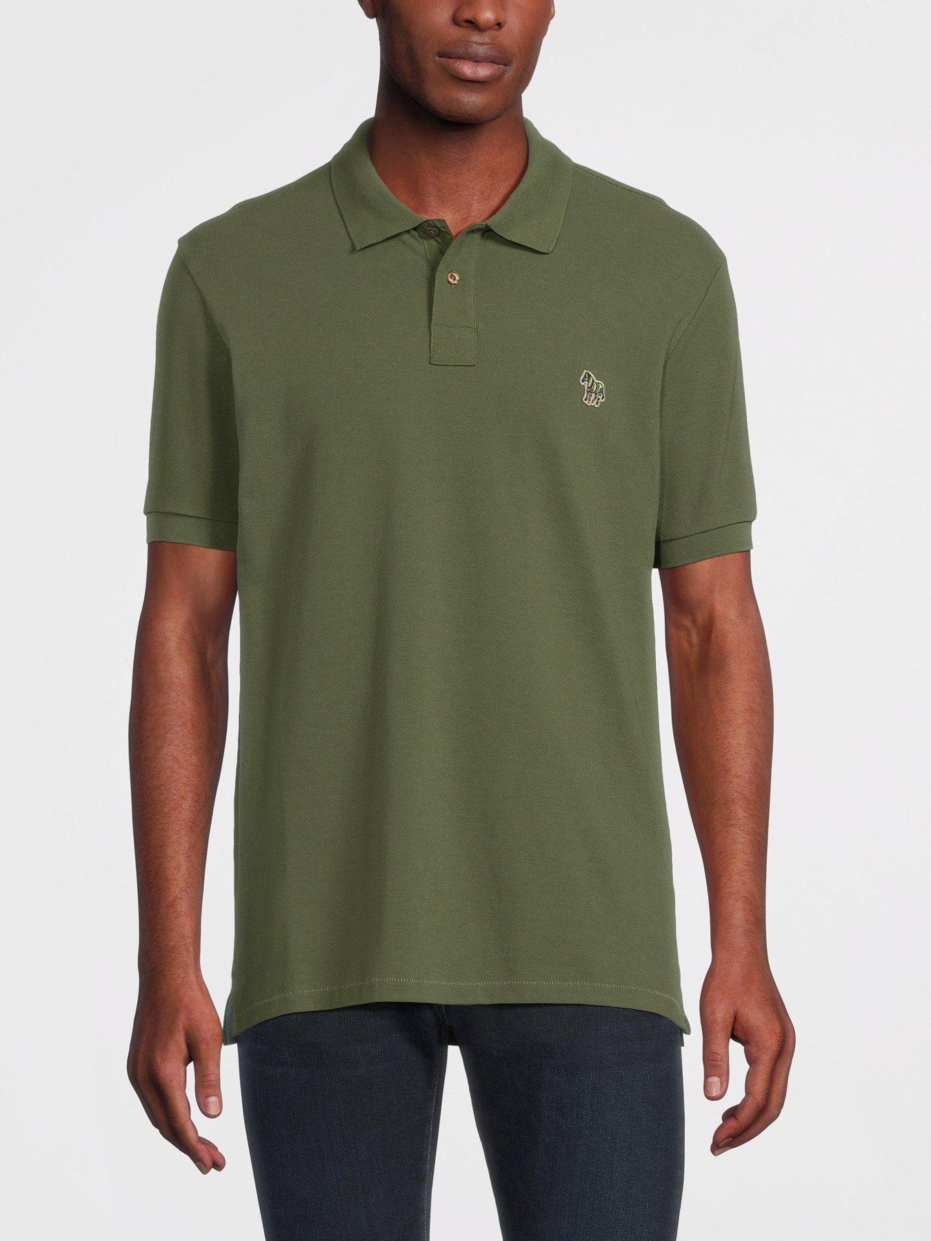 PS PAUL SMITH Zebra Short Sleeve Knit Polo Shirt Green very