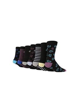 Jeff Banks 7 Pack Of Paisley And Stripe Socks