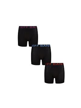 Jeff Banks 3 Pack Of Of Bamboo Boxers - Black, Black, Size S, Men