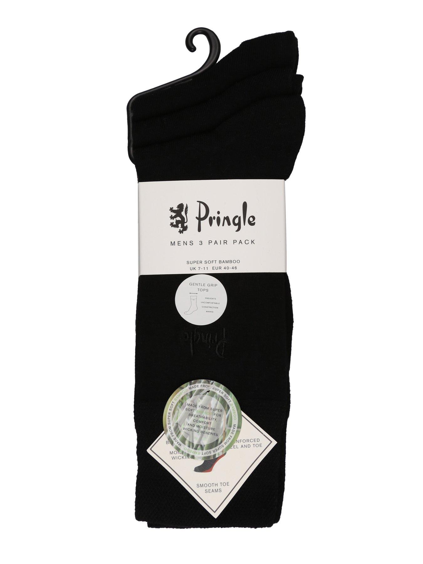 PRINGLE Gentle Grip Bamboo 3 Pack Of Socks Black very.co.uk