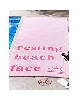 Product photograph of Sassy B Resting Beach Face Beach Towel from very.co.uk