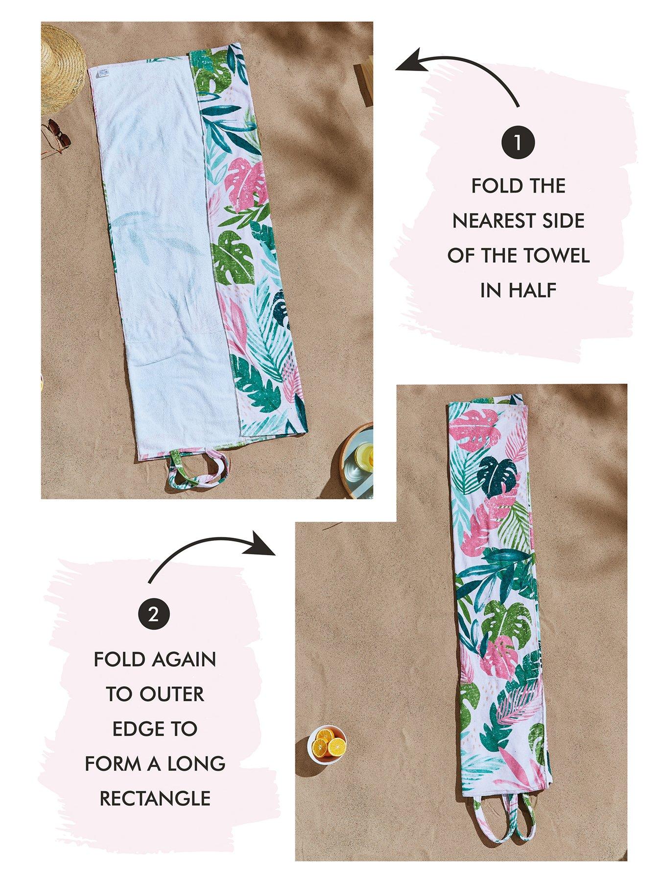 Image 2 of 5 of Catherine Lansfield Tropic Palms Beach Towel In A Bag