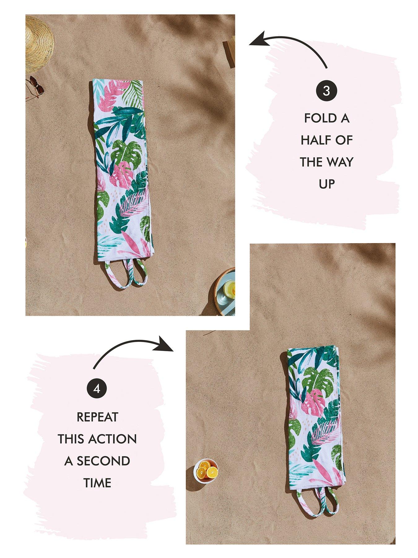 Image 3 of 5 of Catherine Lansfield Tropic Palms Beach Towel In A Bag