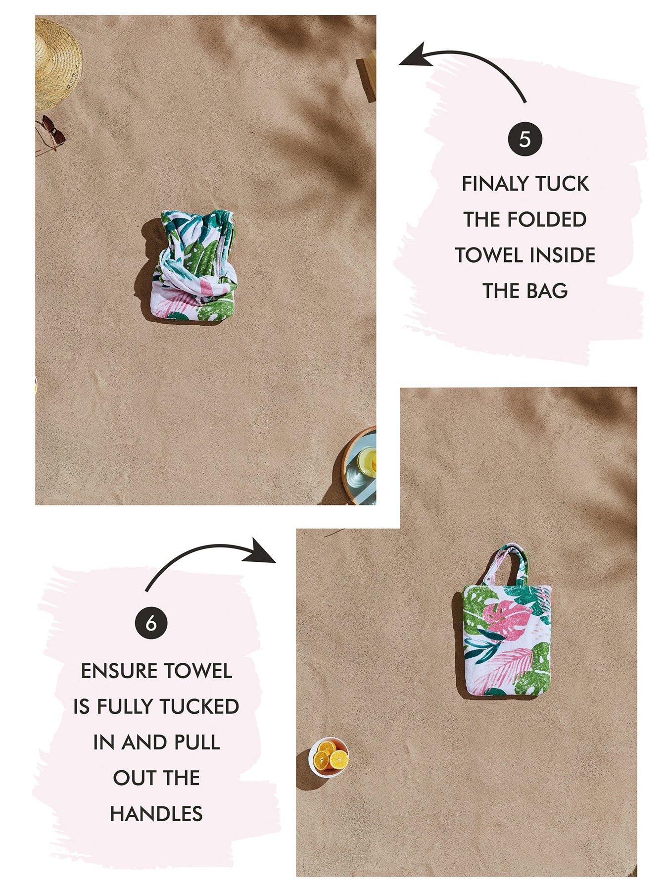 Image 4 of 5 of Catherine Lansfield Tropic Palms Beach Towel In A Bag