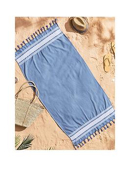 Product photograph of Catherine Lansfield Hammam Beach Towel- Blue from very.co.uk