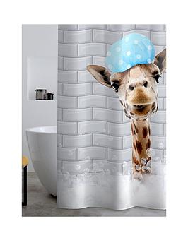 Catherine Lansfield Bubble Bath Giraffe Shower Curtain